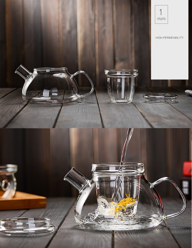 Bình thủy tinh pha trà có lõi lọc dung tích 800 ml