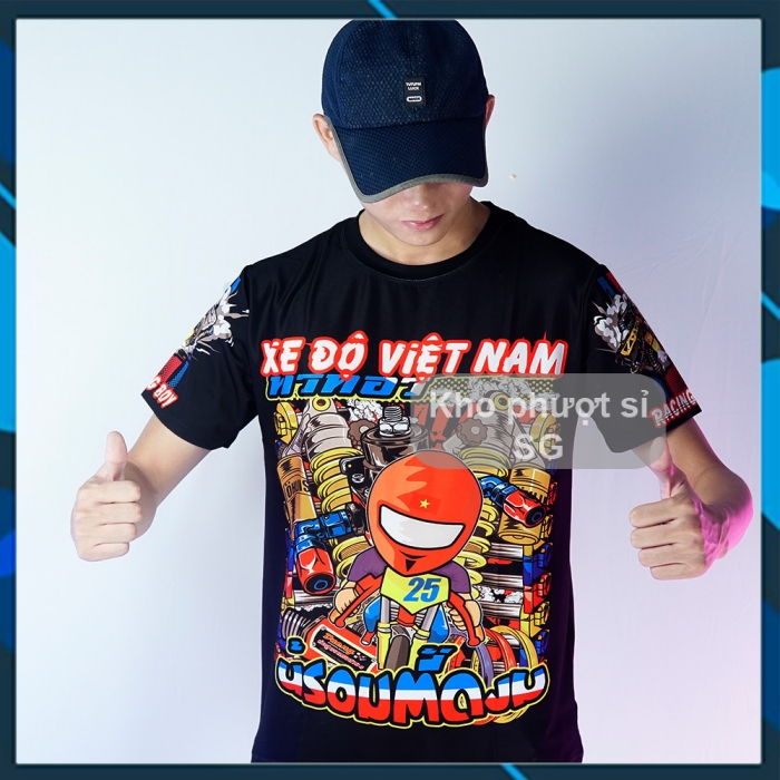 Áo thun Xe độ Việt Nam ngắn tay Racing Uma - Áo tem xe máy nam RCB 3D Chibi - MixASale Áo Thun Xe Độ Việt Nam Ngắn Tay Racing Uma - Áo Tem Xe Máy Nam Rcb 3D Chibi - Mixasale