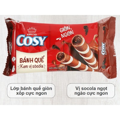 Bánh Quế Cosy Vị Kem Socola - Gói 117.6G