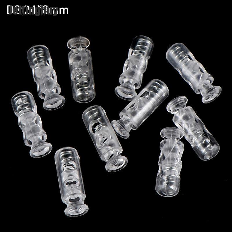 Jettingbuy 10pcs Cord Lock Plastic Stopper Cord Ends Buckle DIY Shoelace Bag Accessories
