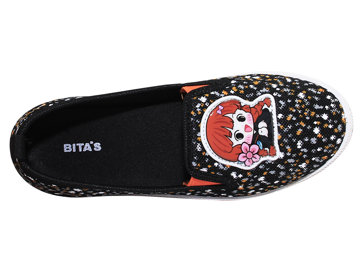 Giày lười bé gái Bita's GVBG.99 (Đen + Hồng phấn + Tím)