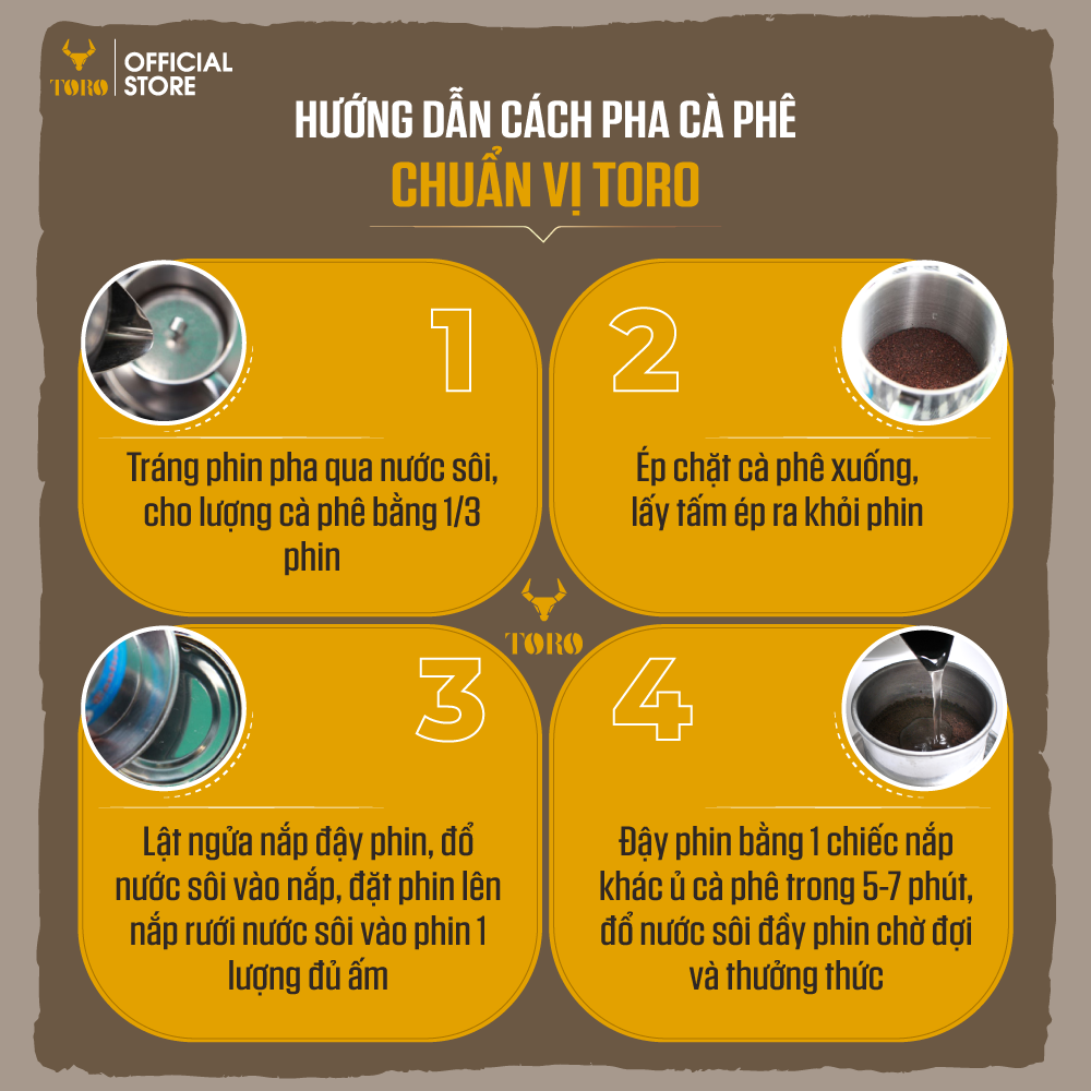 [250GR] Cà Phê Bột Toro Robusta Honey Nguyên Chất 100% | TORO FARM
