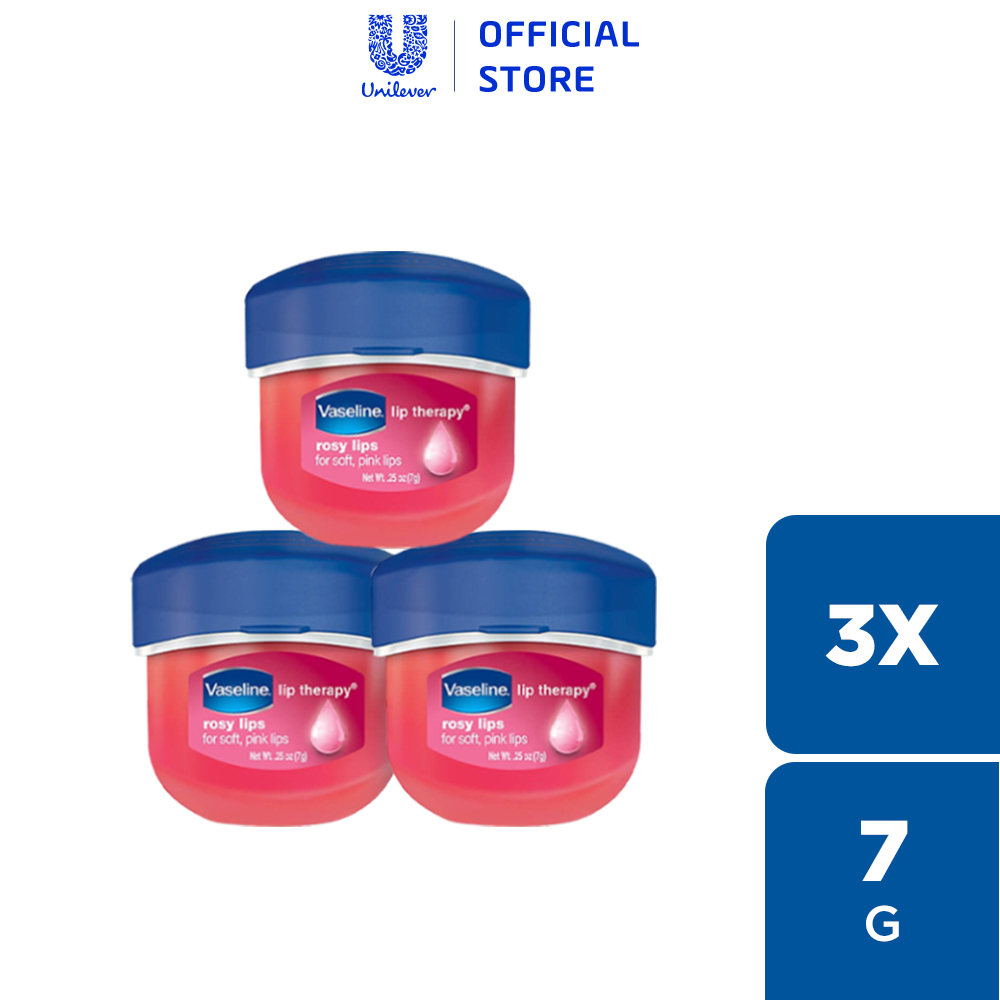Combo 3 sáp dưỡng môi Vaseline hồng xinh 7g