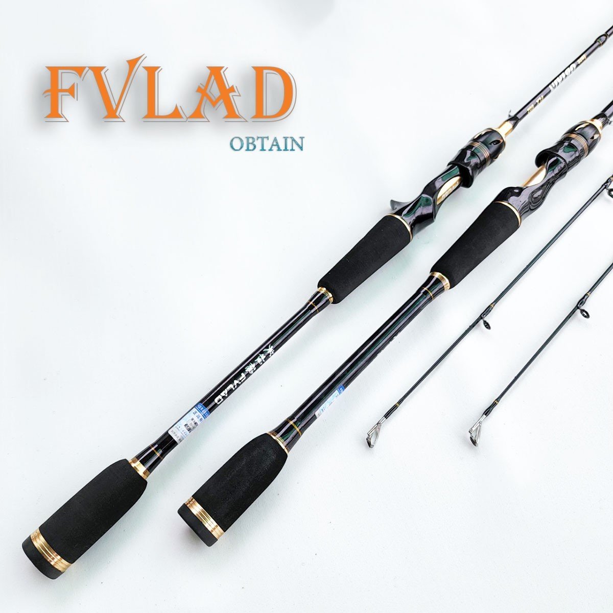 Cần lure 2 ngọn fvlad cm17 cacbon độ cứng m với mh cán mút êm sức tải khỏe