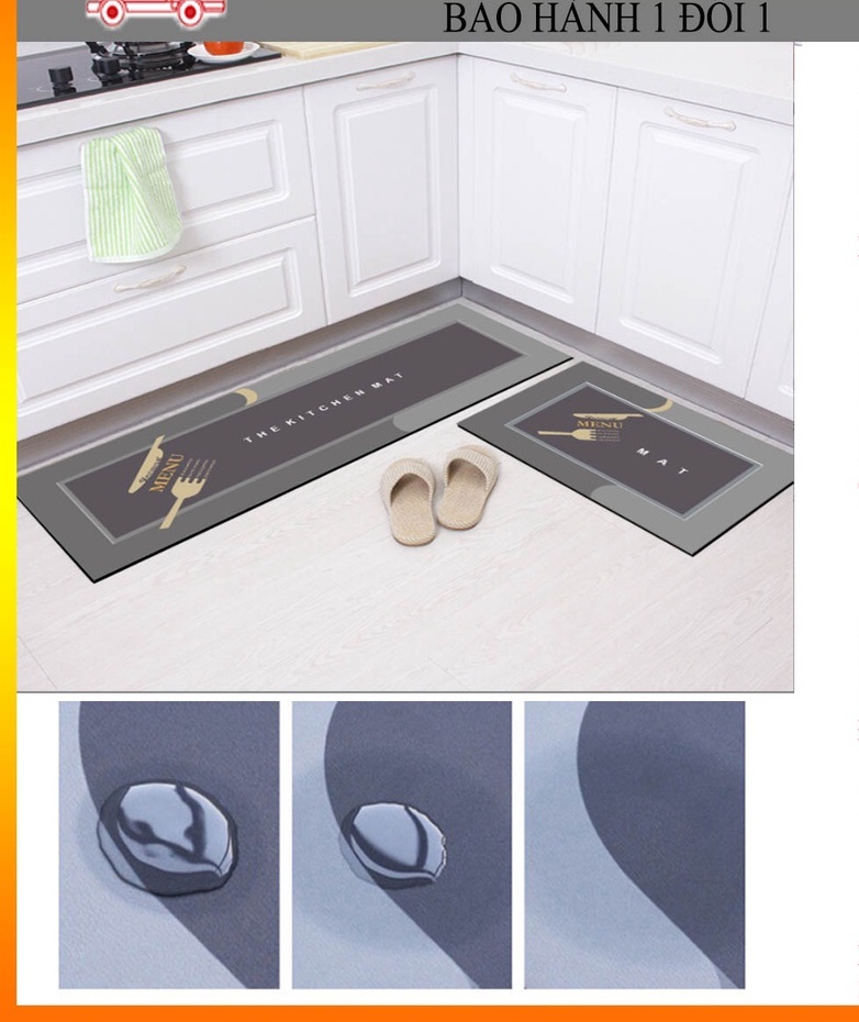 Thảm trải sàn bếp siêu thấm, chống trượt, thảm chùi chân nhà bếp, nhà tắm đẹp thấm hút tốt