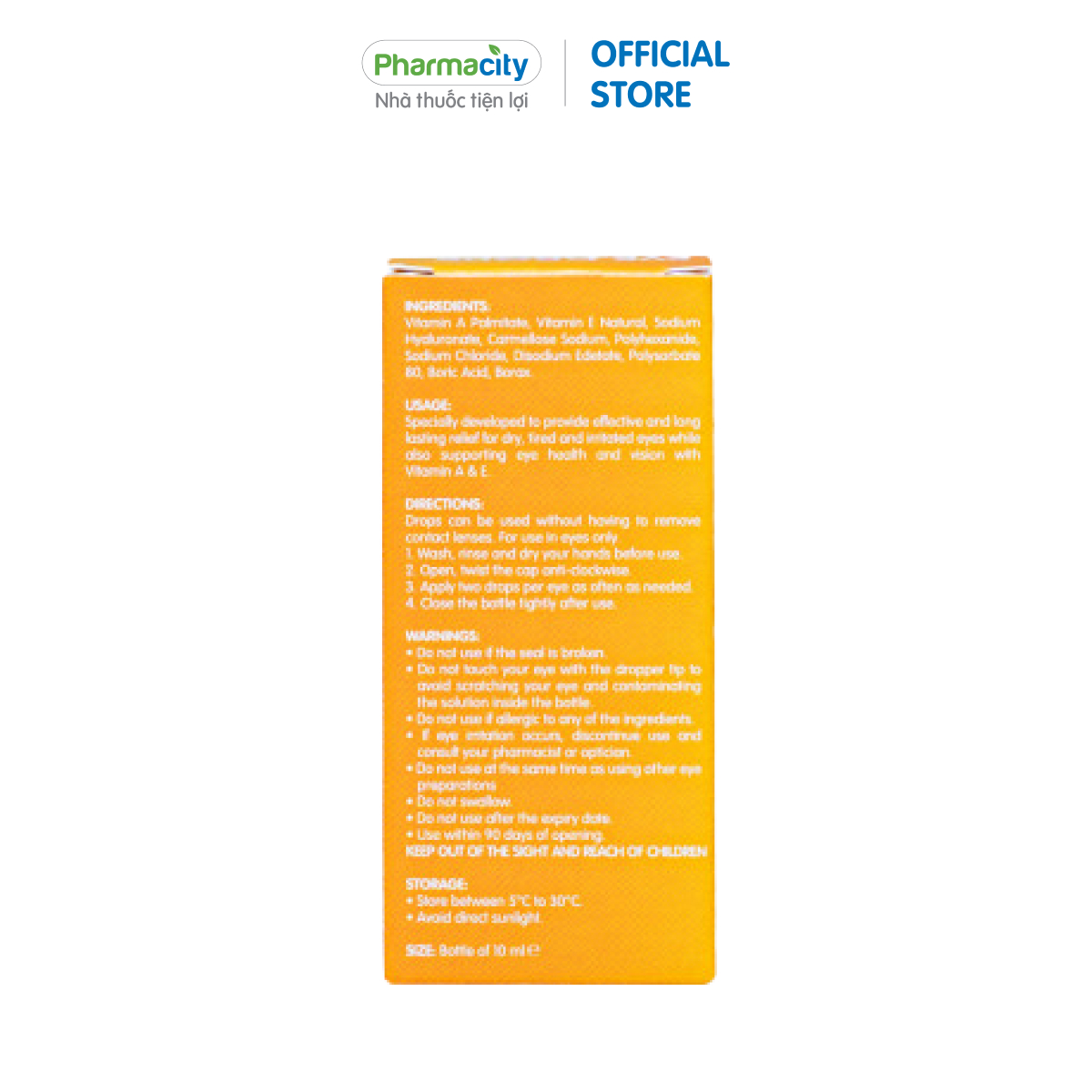 Dung dịch nhỏ mắt Pharmacity Eye Drops - Vitamin A & E (Chai 10ml/ Hộp)