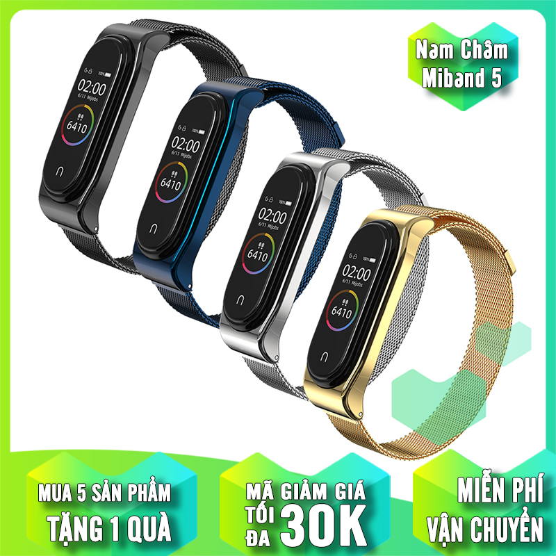 Dây thay thế cho Xiaomi Miband 5 Mijobs kim loại nhuyễn , Nam Châm