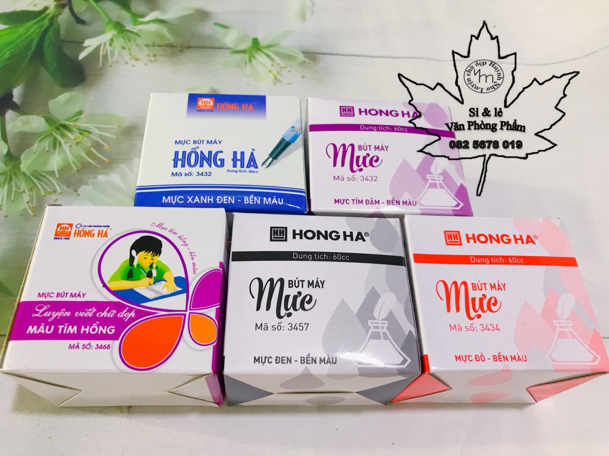 🎀 Mực Hồng Hà lọ 60ml mực mau khô