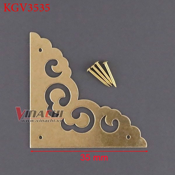 Ke góc vuông họa tiết vàng đồng - 35x35mm - 1cái