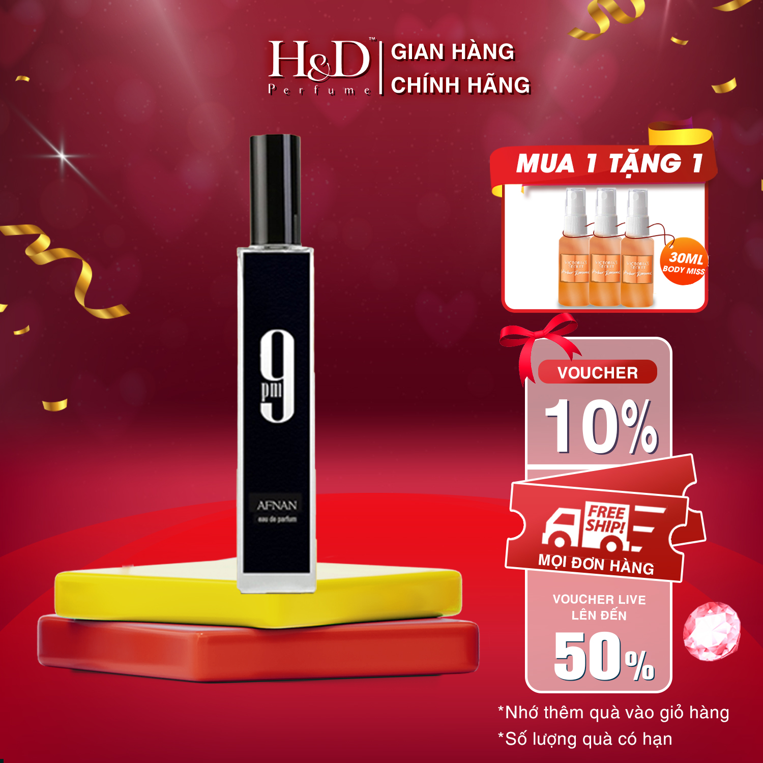 Nước hoa nam Afnan 9pm EDP 5ml/ 10ml/ 20ml nam tính hấp dẫn tinh tế thơm lâu