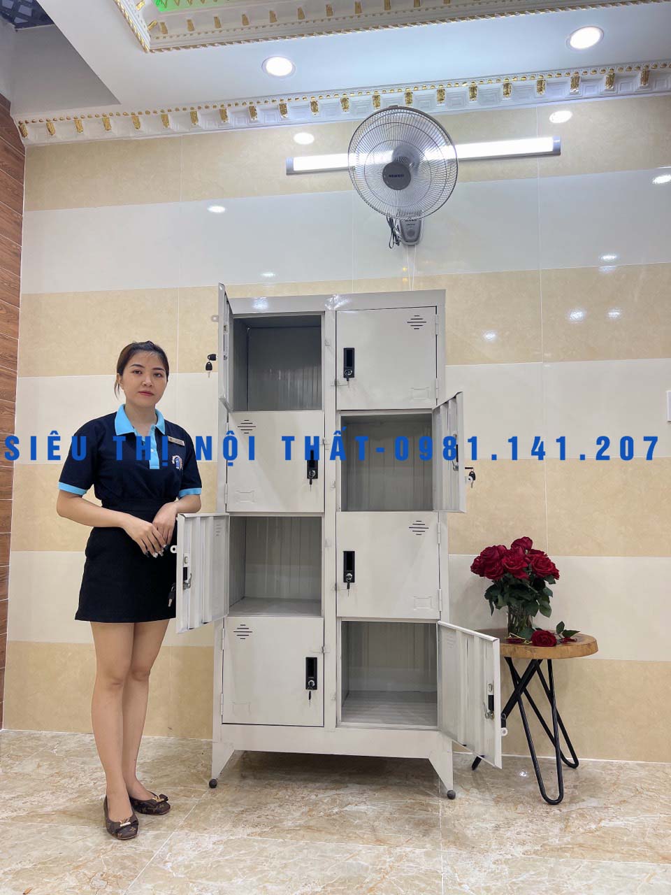Tủ hồ sơ văn phòng 8 cửa cao - siêu thị nội thất