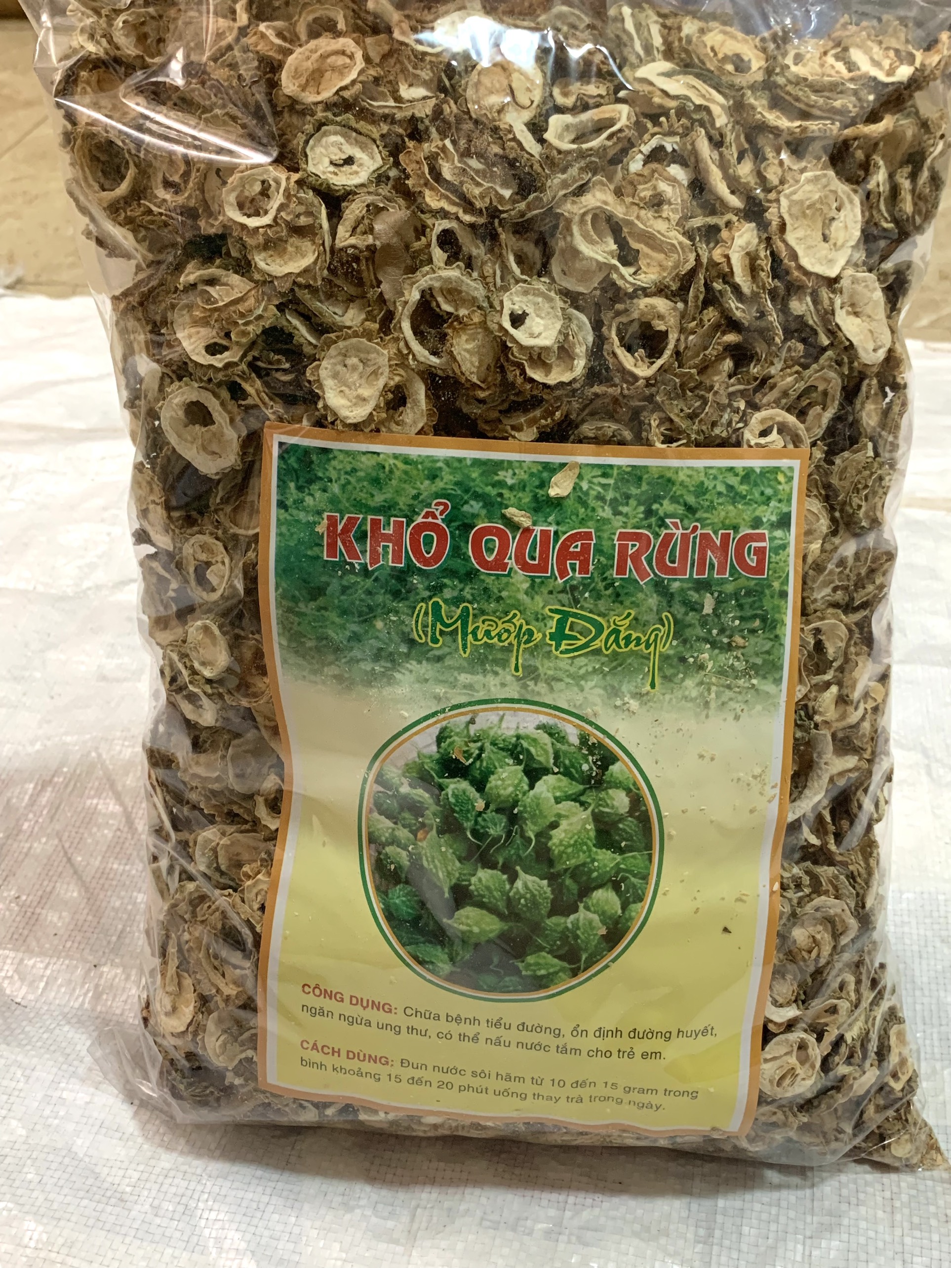 Khổ qua rừng(gói 500g), mướp đắng rừng sấy khô, trà khổ qua rừng, thơm ngon ổn định huyết áp, giảm cân