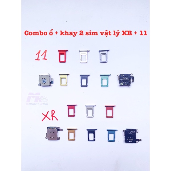 Combo độ 2 sim vật lý cho IP XR +11( Ổ+ Khay 2 sim)