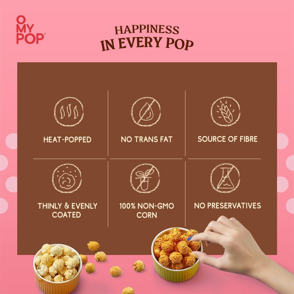 Snack Bắp Rang OMyPop Nhiều Vị Lon 70gr