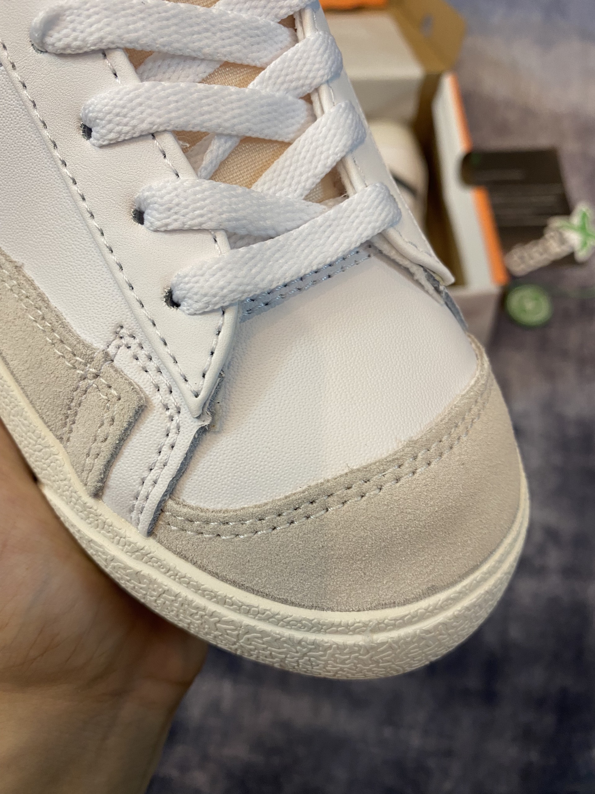 [MyGsneaker] Giày Blazer cổ cao màu trắng bản tiêu chuẩn