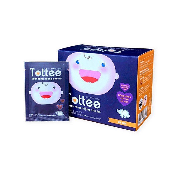 Gạc Răng Miệng Tottee Tinh Chất Cỏ Ngọt - Hộp 25 Gói