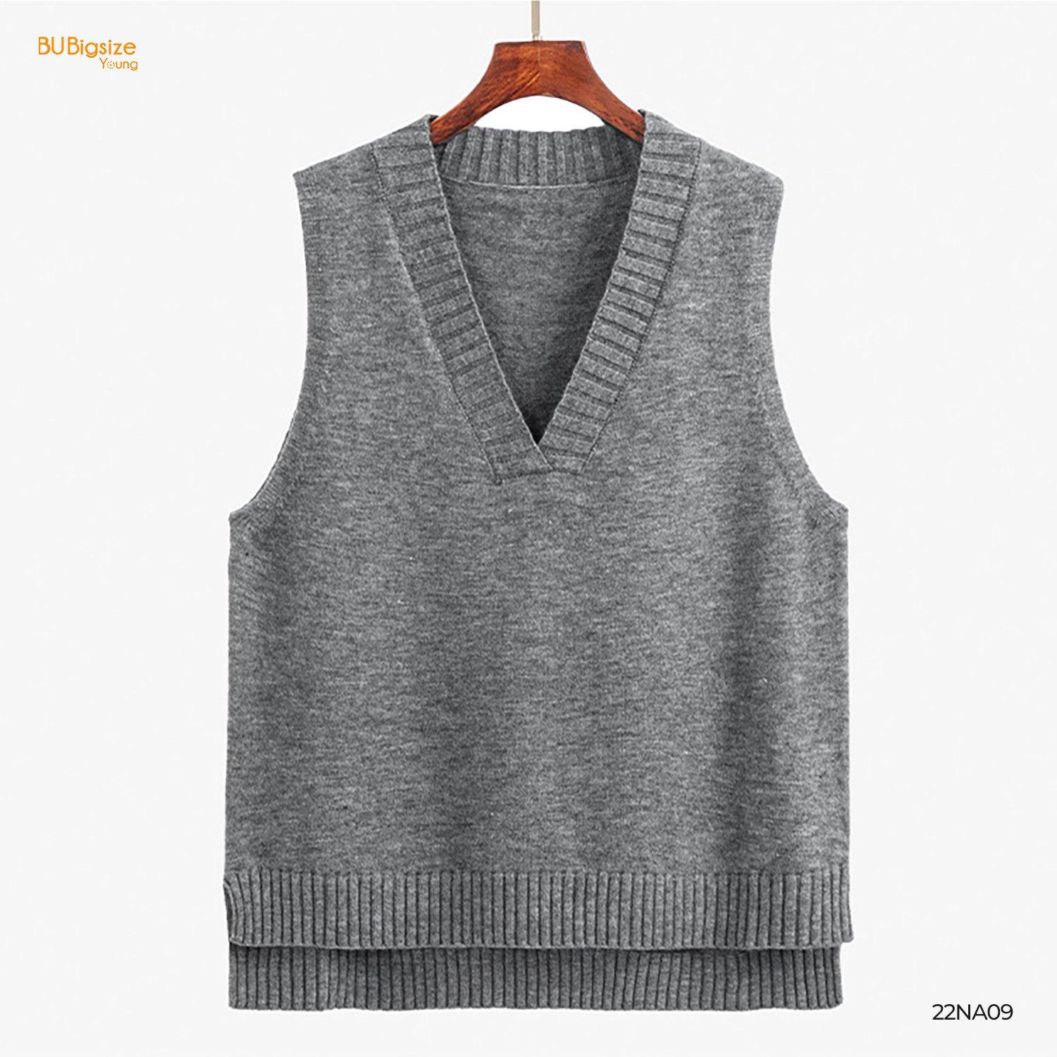 Áo gile len trơn BIGSIZE (55kg đến 95kg) - 22NA09 - [BU Bigsize Young]