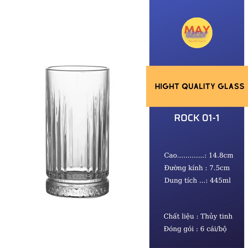 Ly thủy tinh uống whisky, cốc thủy tinh uống ruou đẹp, ly rock sang trọng phong cách châu âu | may decor