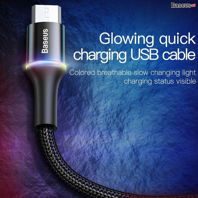 Cáp sạc Micro USB Baseus LED Micro indicator sạc nhanh siêu bền Halo Data Q.C 3.0