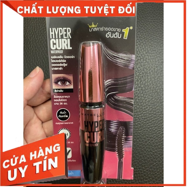 Mascara maybelline hyper curl thái lan làm dày cong và dài mi , ko lem trôi suốt 36h