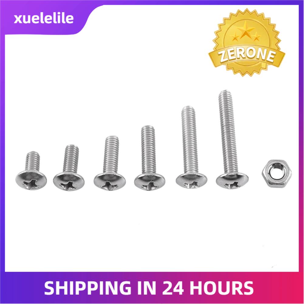 250pcs M3 304 Stainless Steel Screws Bolt With Hex Nuts Assortment