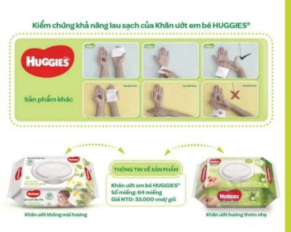 Khăn ướt Huggies hộp 72 miếng