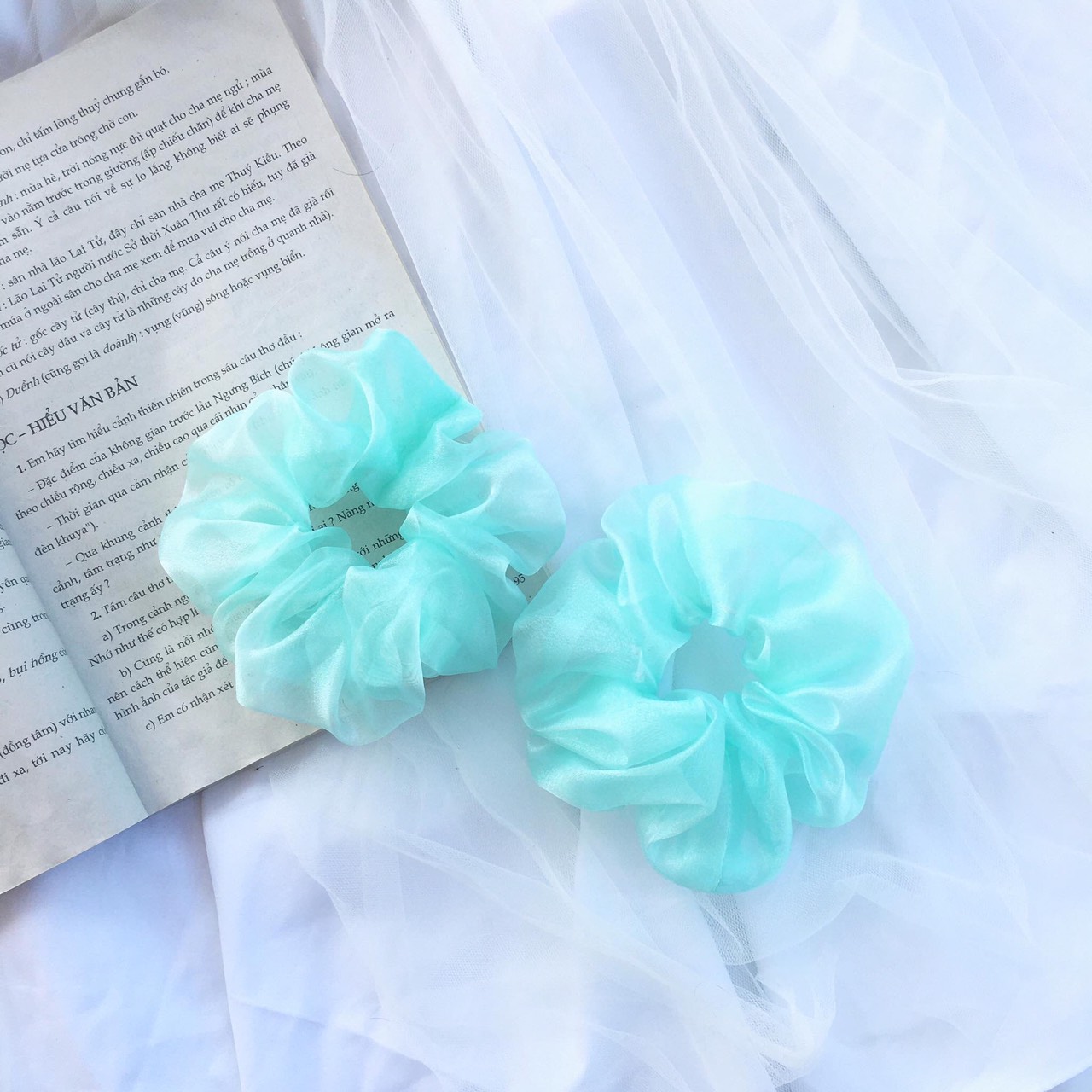 [HCM]SCRUNCHIES VON KÍNH 10 MÀU BẢNG MỚI NHẤT - CỘT TÓC HOTTREND