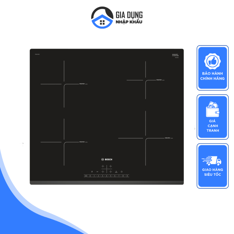 Bosch series 6 pie631fb1e built-in induction hob black