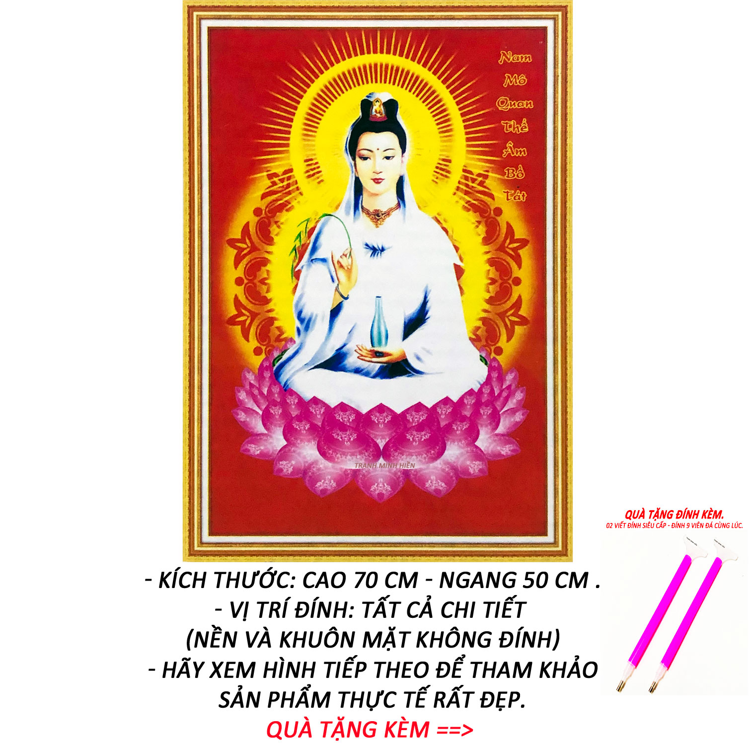 Tranh Đính Đá 5D - Ngôi nhà bên sông 02 - Tranh mỹ thuật Minh Hiền