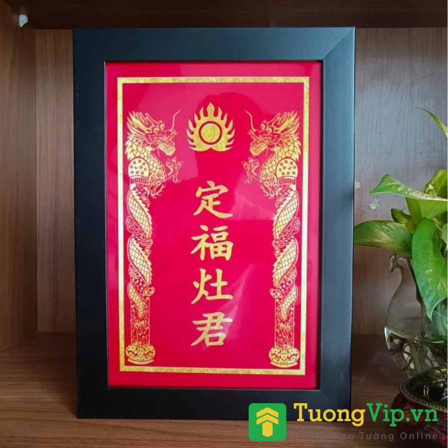 Bài vị gỗ cao cấp tráng gương - bài vị táo quân - bàn thờ ông công ông táo