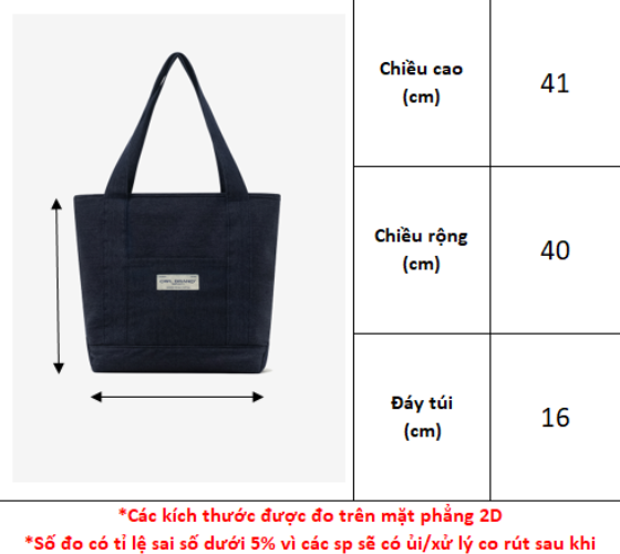 Túi tote Denim Owlbrand/ Đen