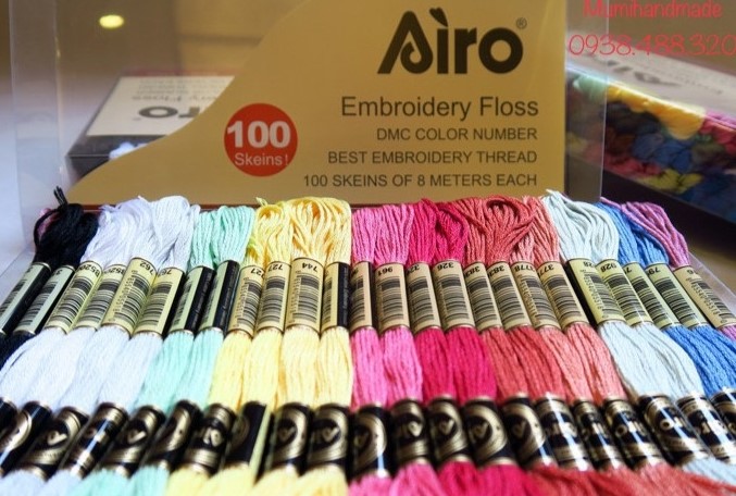 Set chỉ thêu Airo 50 màu cơ bản ( set 50/100 tép)