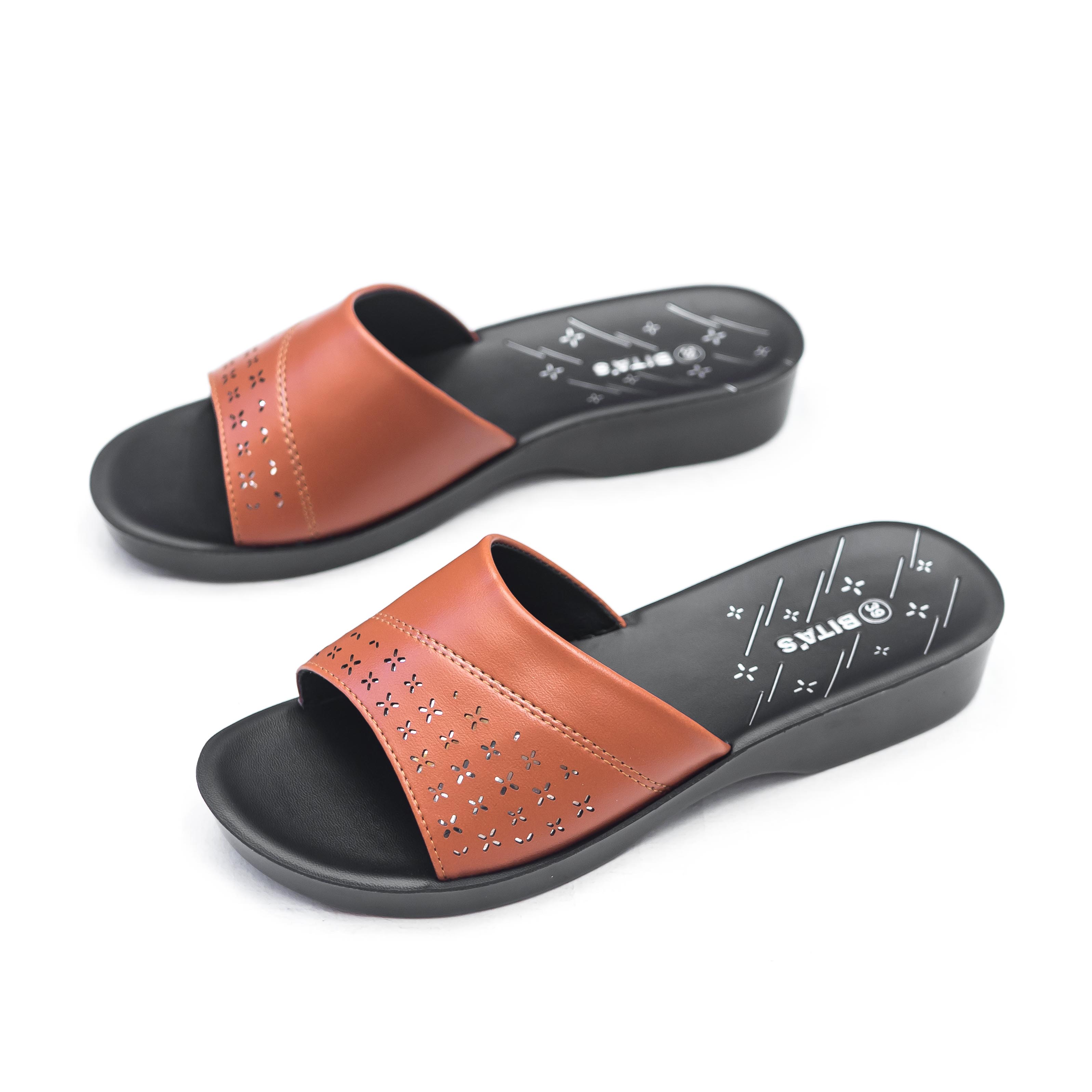 [Refund] Bita's Women's Low-Heel Sandals Dan.114 (Black + Red + Cream + Cow Gold) - Bitas