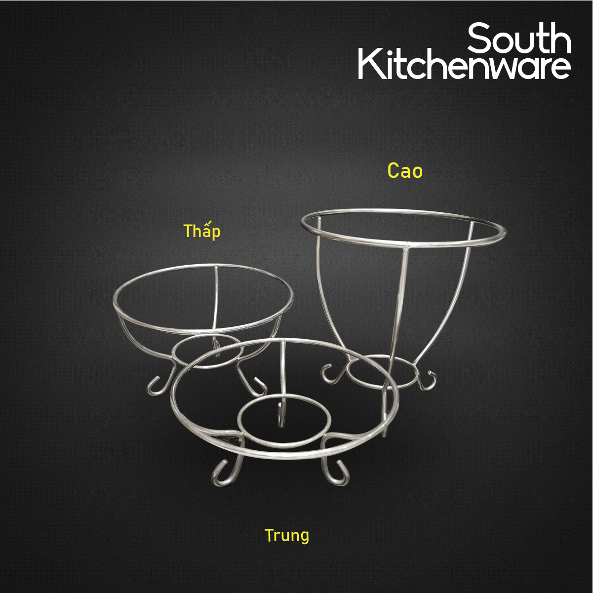 Kệ Inox trưng bày buffet - tròn thấp