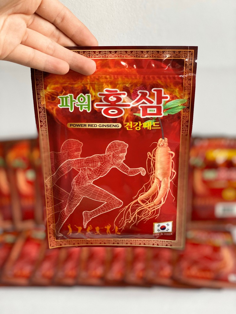 [ CHÍNH HÃNG] Cao dán sâm Power Red Ginseng túi đỏ 20 miếng Hàn Quốc