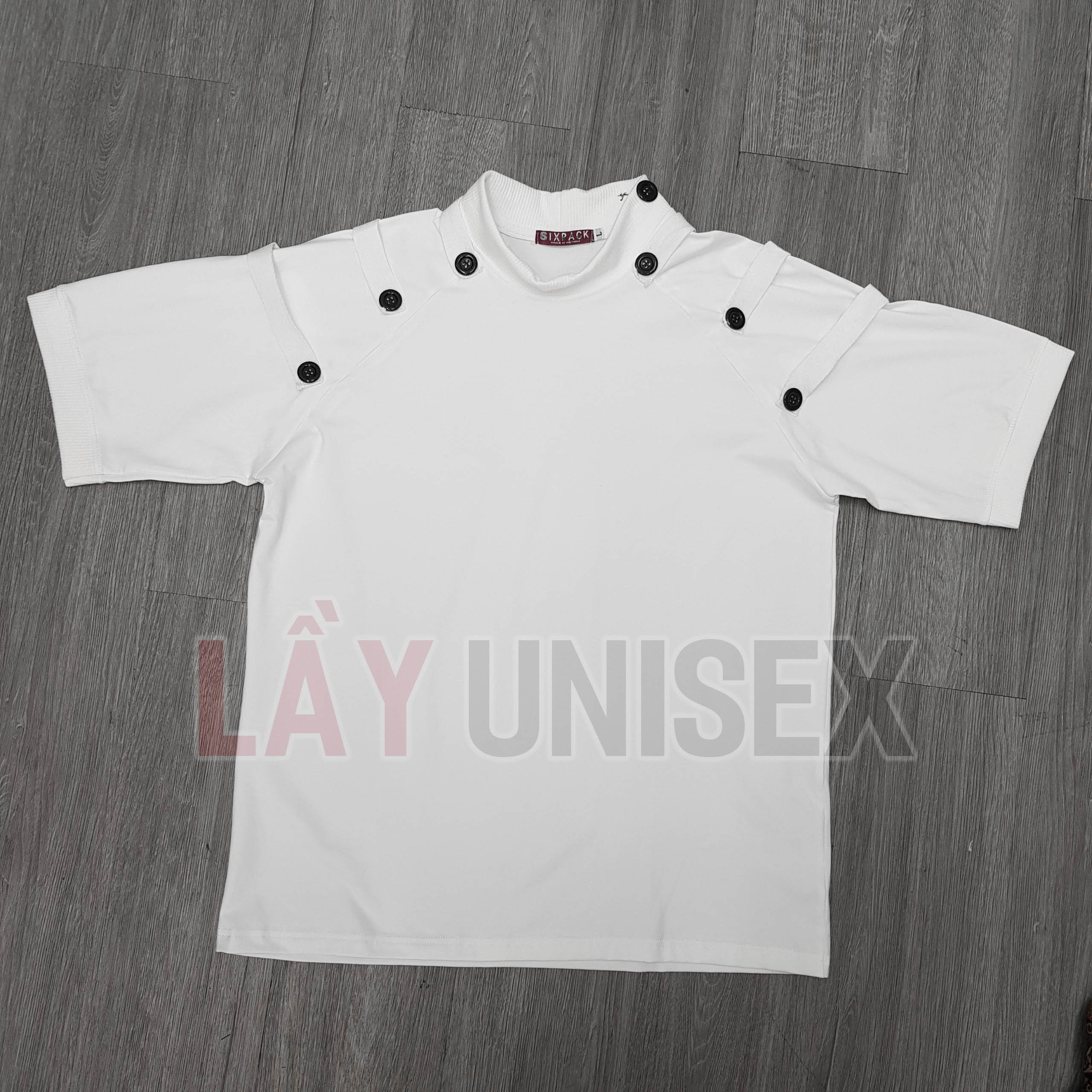 [HCM]Áo thun unisex ulzzang phối nút - Lay Unisex