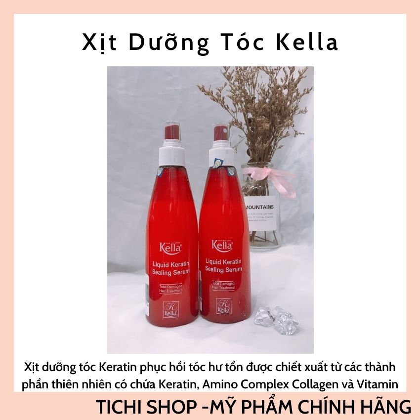 Freeship Mỹ Phẩm Chính Hãng]Tichi Shop Xịt Dưỡng Và Phục Hồi Tóc Hư Tổn  Kella 250ml tongkhomp 