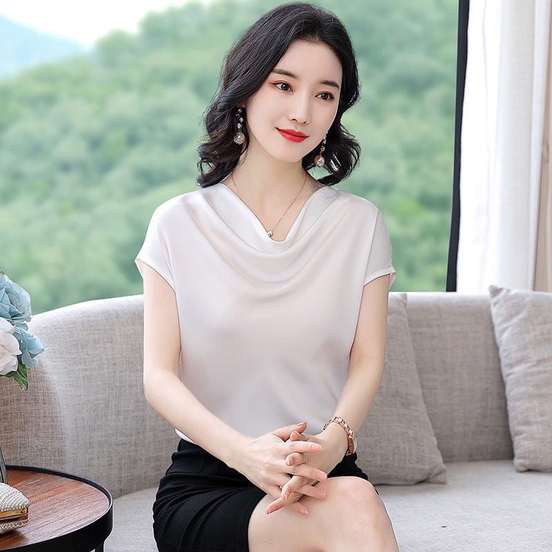 Áo lụa cổ chễ chất vải cao cấp - ACD