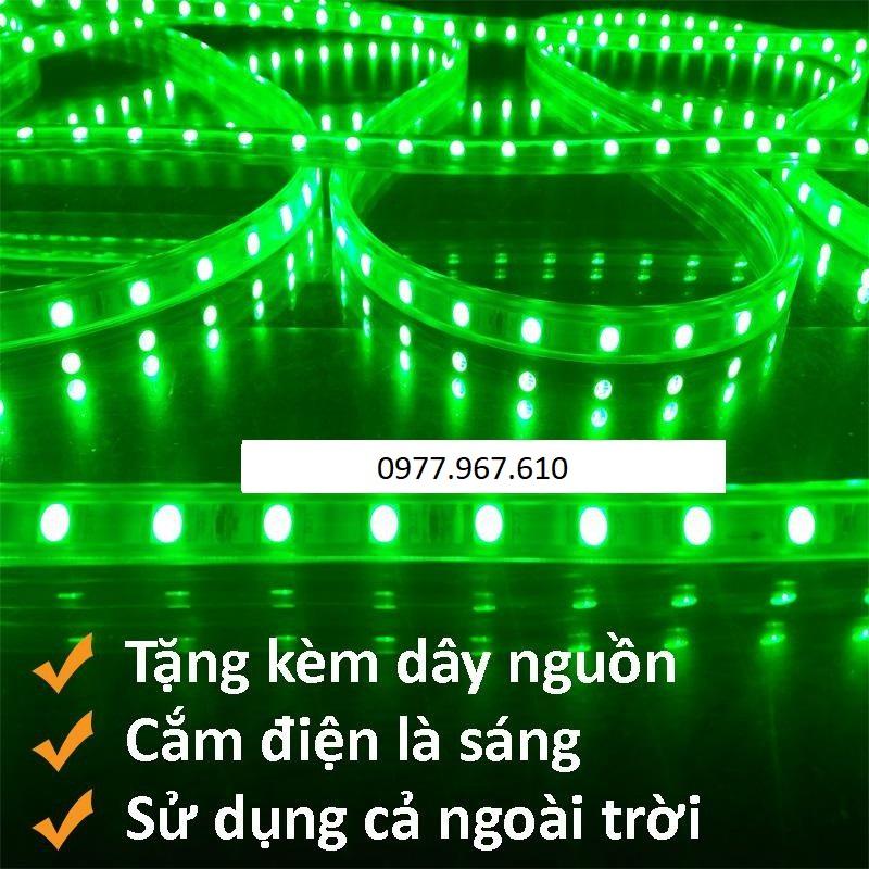 Đèn LED dây 5050 10m ống nhựa 220v tặng kèm 1 dây nguồn tốt, dây chống nước, để ngoài trời không hư (N007)