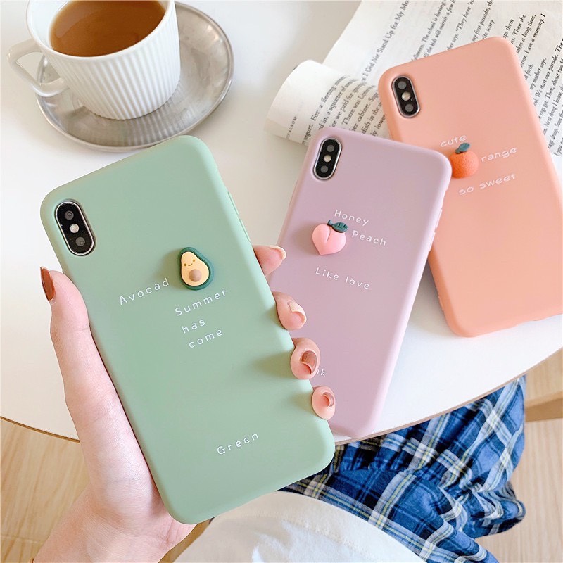 Ốp Lưng Iphone TPU gắn Trái Cây (Gắn Nổi) - Cực CUTE