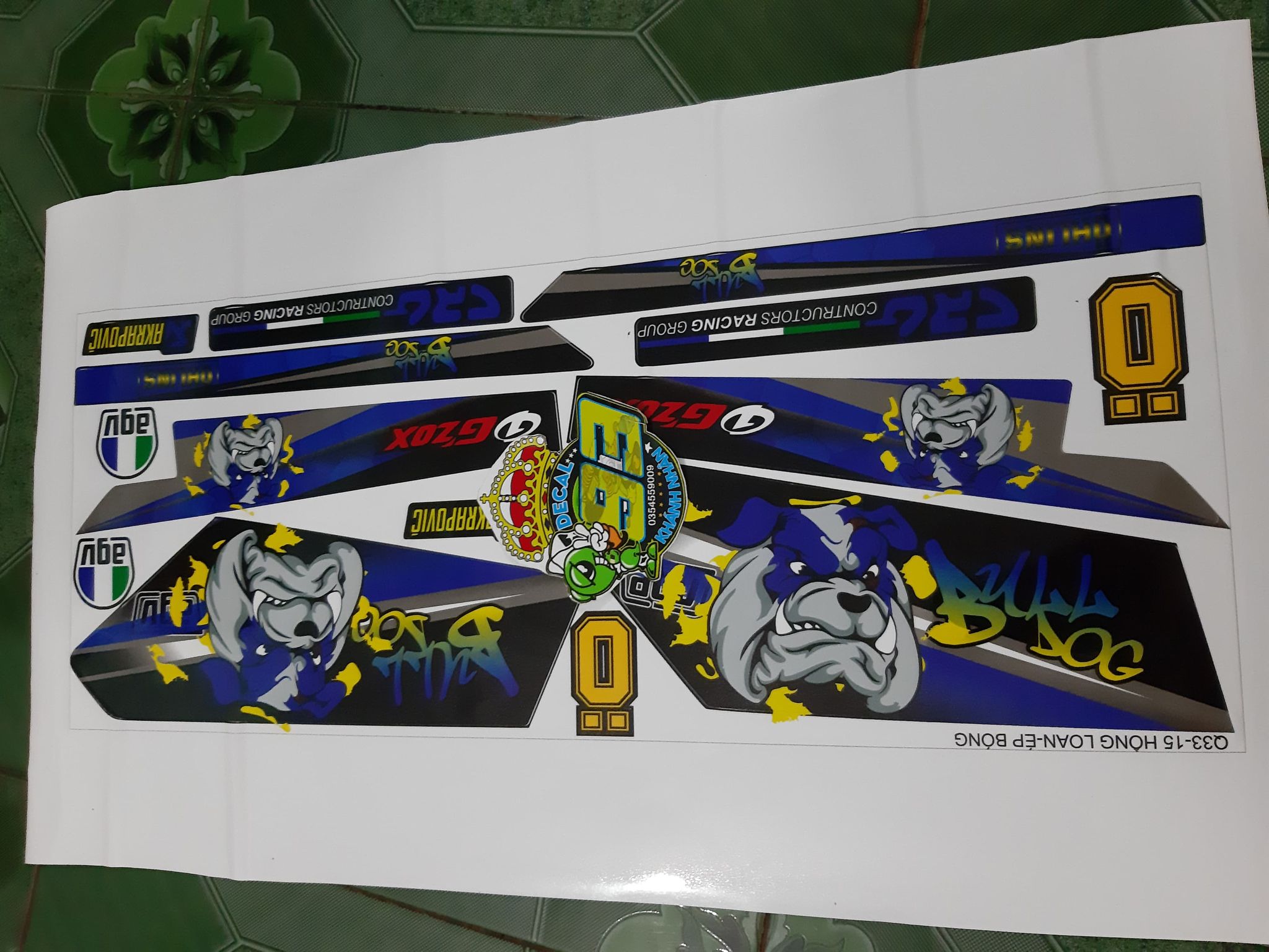 Tem rời dream bulldog xanh dương