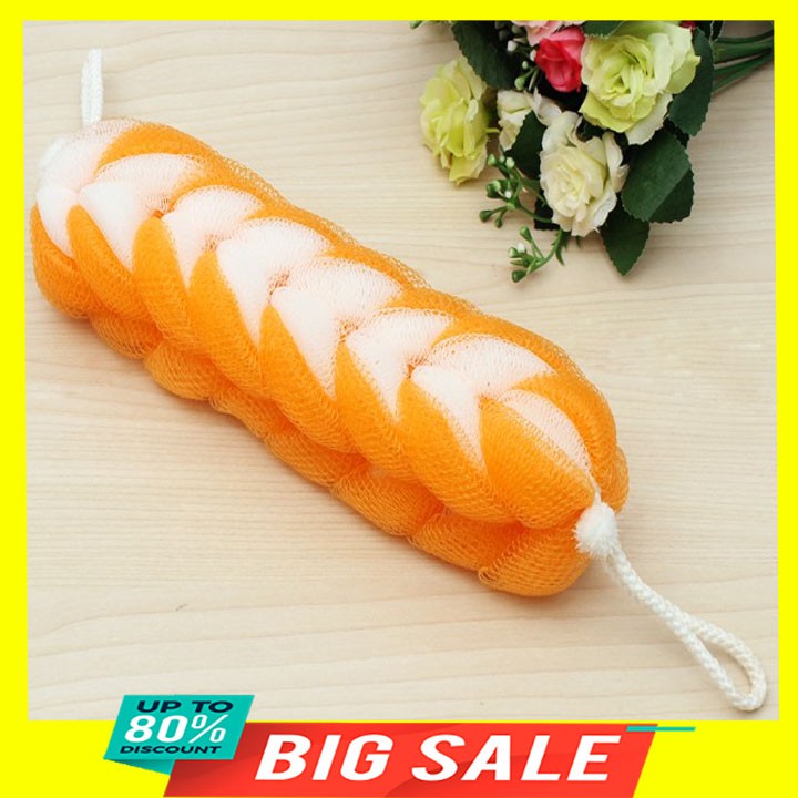 Bông tắm lưới tạo bọt 7 mắt (giao màu ngẫu nhiên, loại dài)