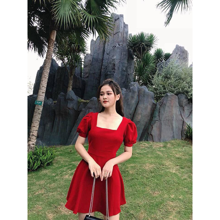 Đầm Xòe Cổ Chữ U Thanh Lịch