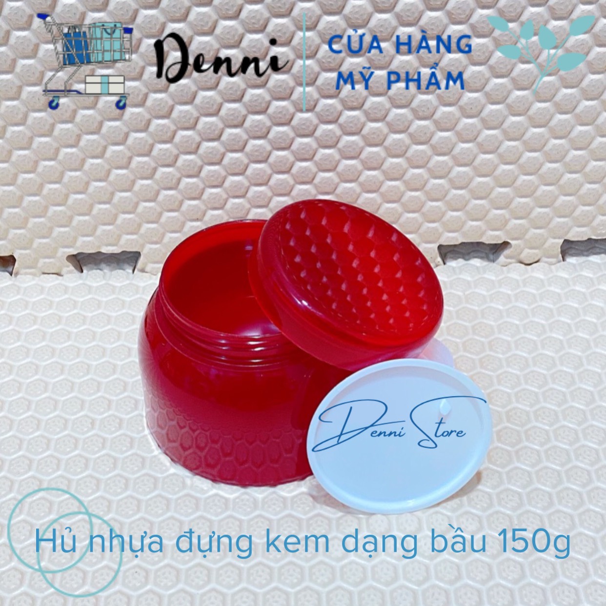 Hủ bầu đựng kem 150g màu đỏ