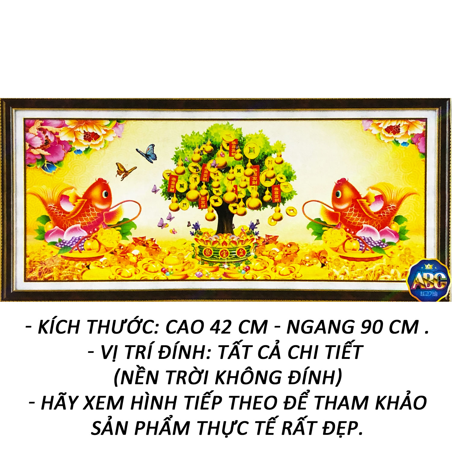 Tranh đính đá 5d hoa khai phú quý - tranh minh hiền