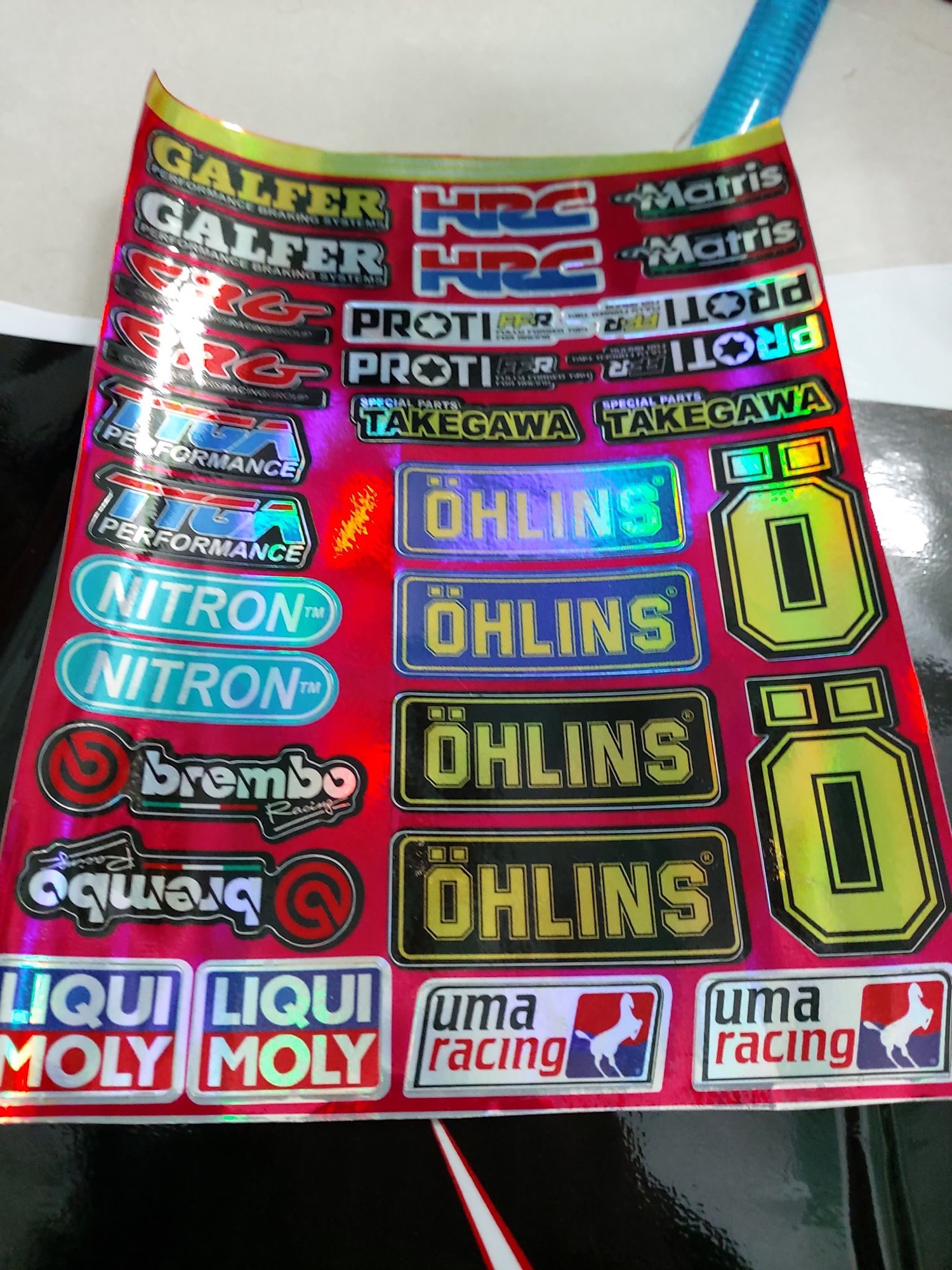Set tem tấm logo combo Sticker hồng Crom