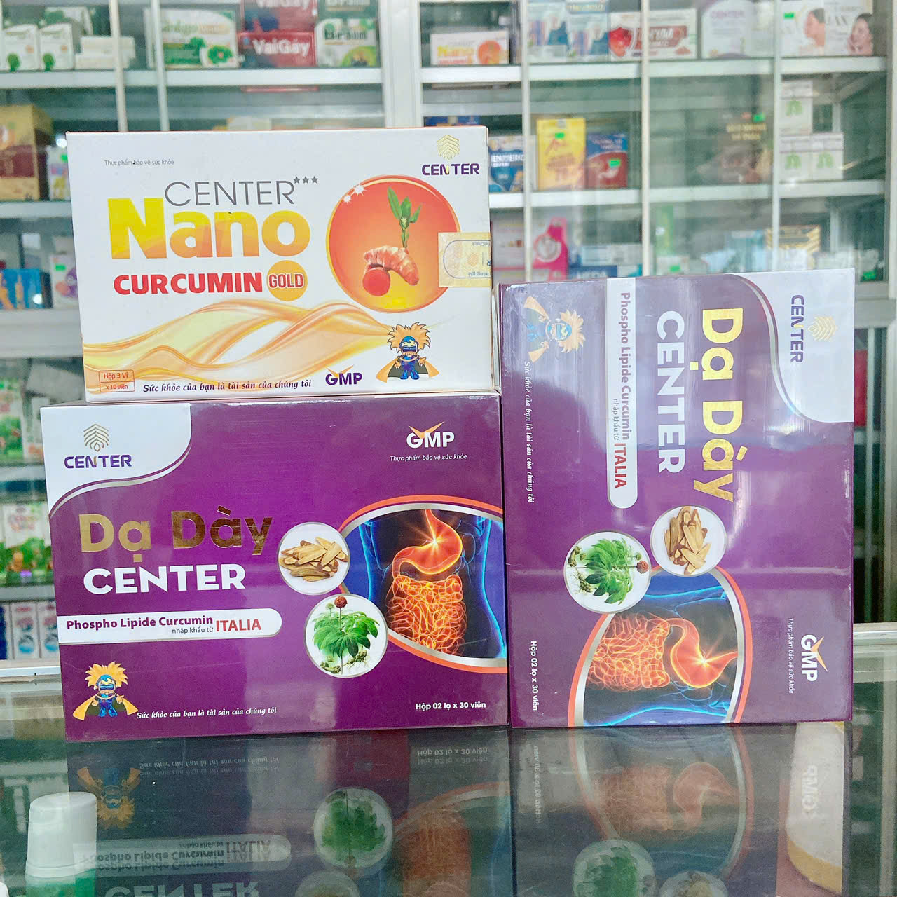Dạ Dày CENTER Hỗ trợ giảm đau dạ dày, viêm loét dạ dày tá tràng, trào ngược dạ dày, ợ hơi, ợ chua, đau thượng vị, hộp 60 viên
