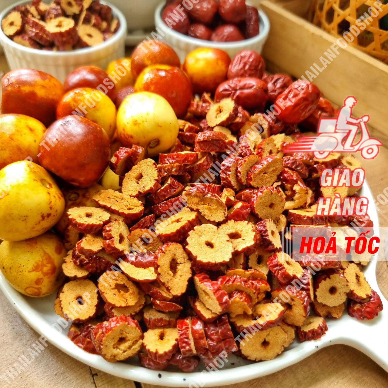 Táo Đỏ Tân Cương Thái Lát Sấy Khô (Táo Lát) Lon-300gram