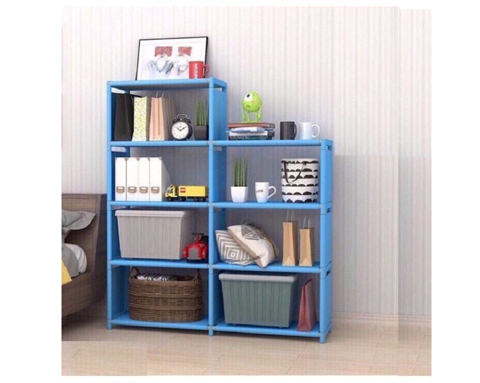 Kệ sách 4 tầng 7 ngăn (Xanh) LOẠI MỚI