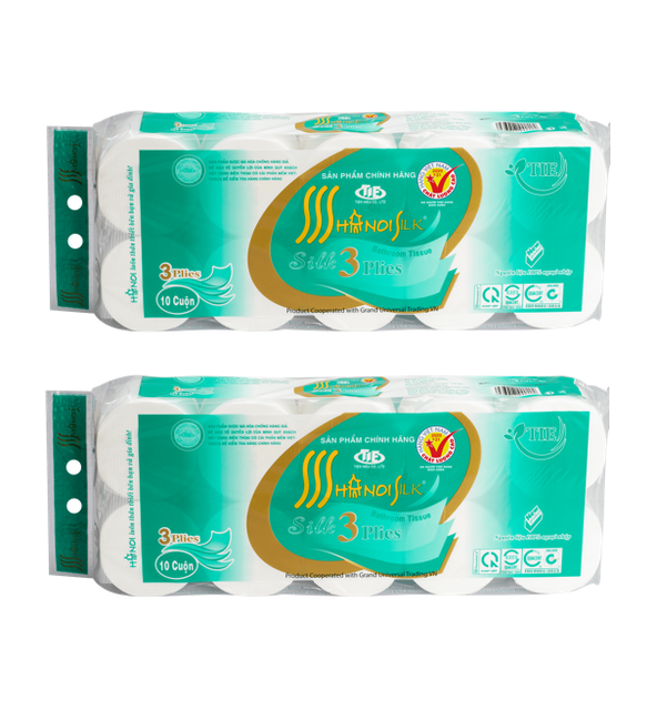 Combo 2 bịch giấy vệ sinh hà nội 3 lớp 1.6kg - 2 bịch có lõi